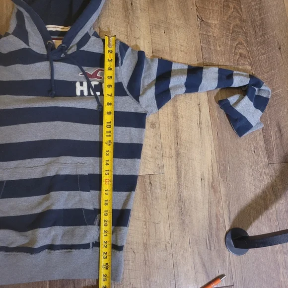 Vtg Hollister Spellout Striped Hoodie - Picture 7 of 7